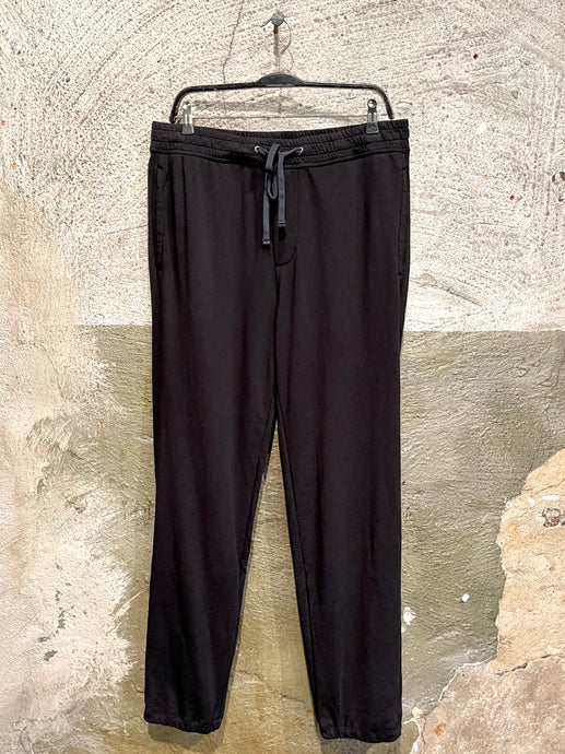 James Perse black cotton jersey sweatpants