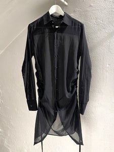 Ann Demeulemeester drawstring cotton chiffon shirt