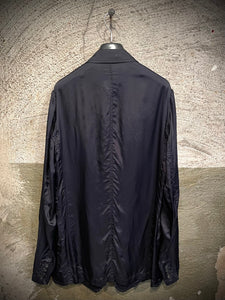 Dries Van Noten midnight blue nylon blazer