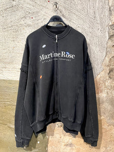 Martine Rose deconstructed zip up crewneck sweater