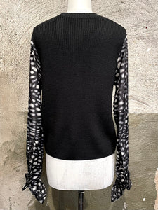 Dries Van Noten knitted top with silk sleeves