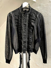 Load image into Gallery viewer, Ann Demeulemeester knitted sheer frill cardigan