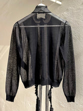 Load image into Gallery viewer, Ann Demeulemeester knitted sheer frill cardigan