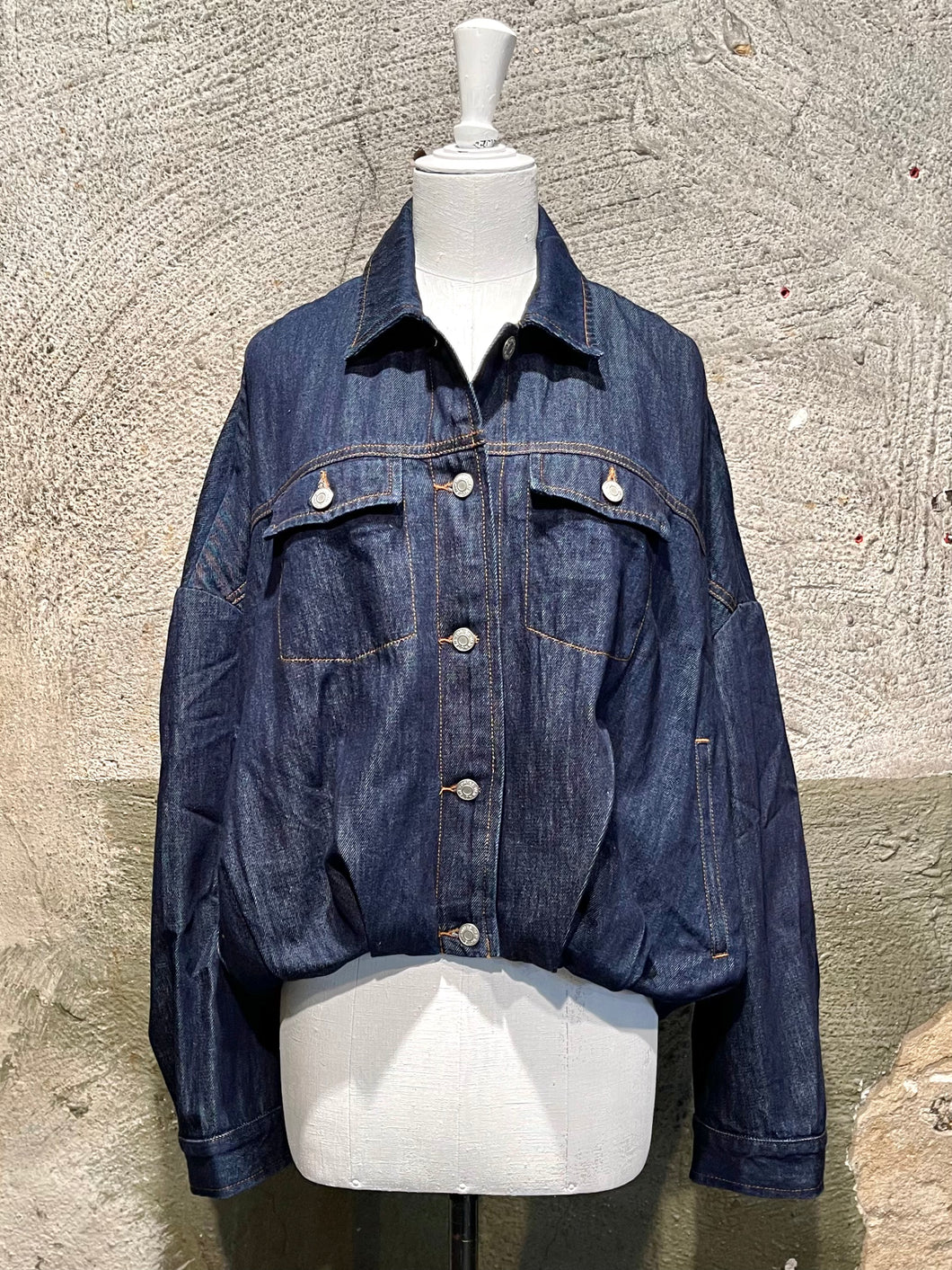 Dries Van Noten draped denim jacket