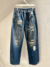Load image into Gallery viewer, Ann Demeulemeester distressed and patched denim jeans