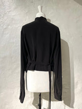 Load image into Gallery viewer, Ann Demeulemeester cropped silk cargo jacket