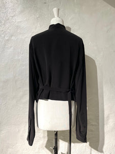 Ann Demeulemeester cropped silk cargo jacket