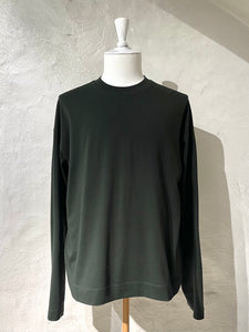 Dries Van Noten bottle green oversized long sleeve T-shirt