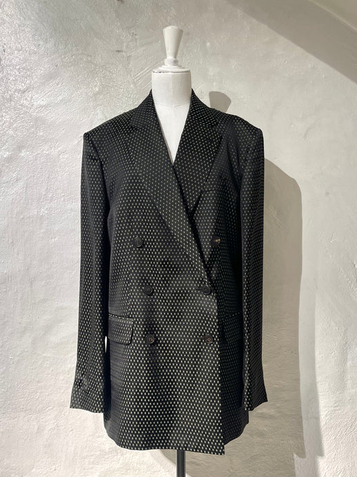 Dries Van Noten emerald green jacquard blazer