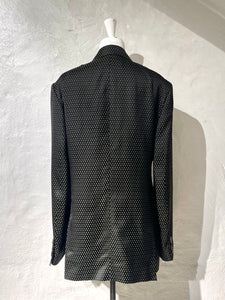 Dries Van Noten emerald green jacquard blazer