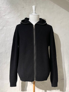 Rick Owen fisherman knit zip hoodie