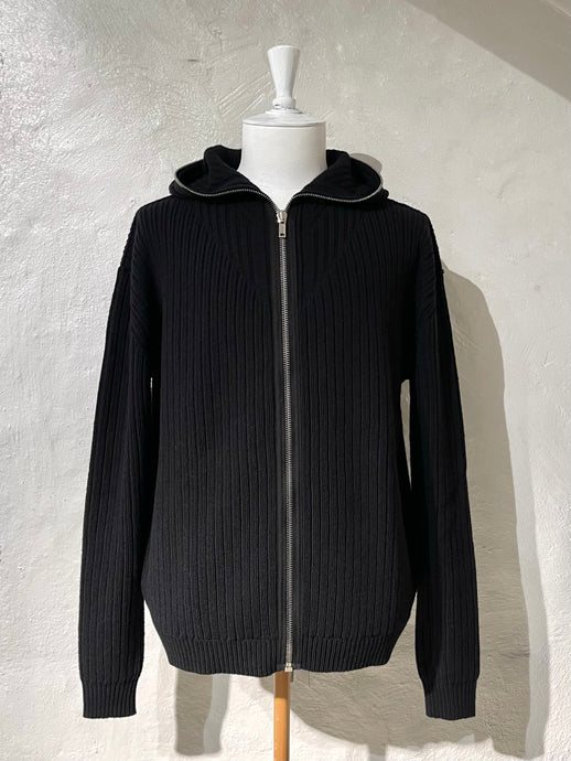 Rick Owen fisherman knit zip hoodie