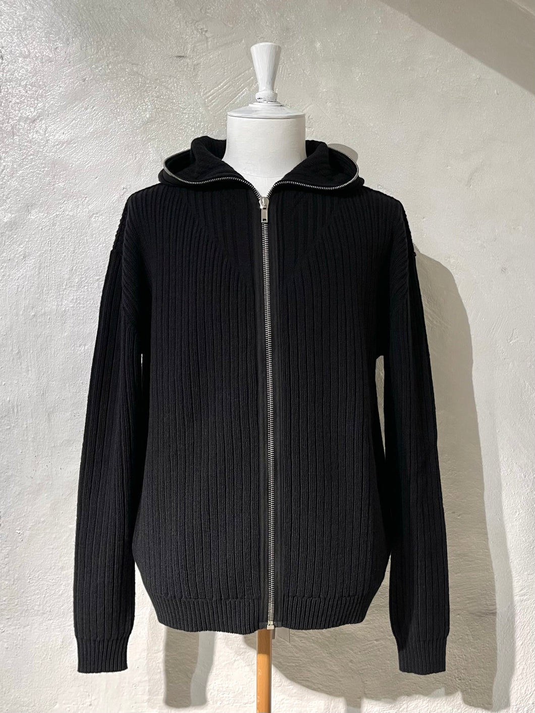 Rick Owen fisherman knit zip hoodie