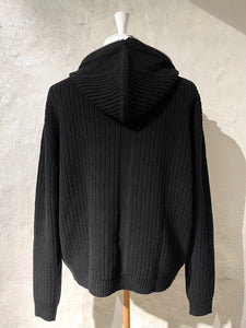 Rick Owen fisherman knit zip hoodie