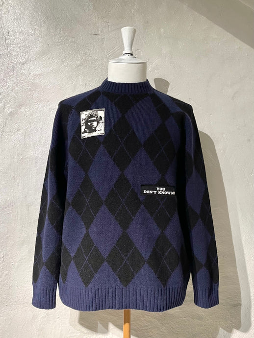 Undercover argyle knitted sweater