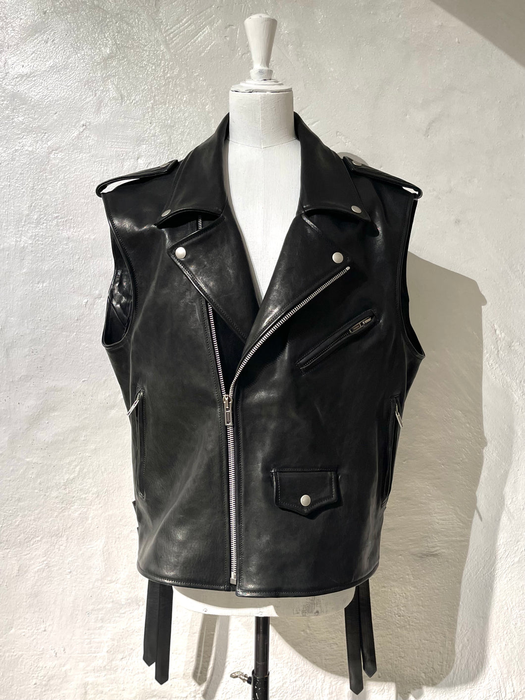 Ann Demeulemeester sleeveless leather jacket